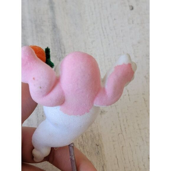 Halloween flocked ghost AS IS pumpkin pick home decor - Picture 5 of 7